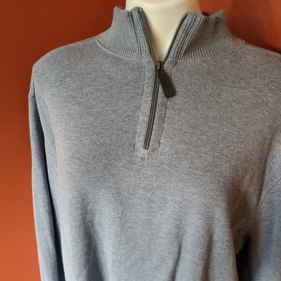 Jos A Banks Quarter Zip Gray Sweater Size XL - Picture 2 of 5